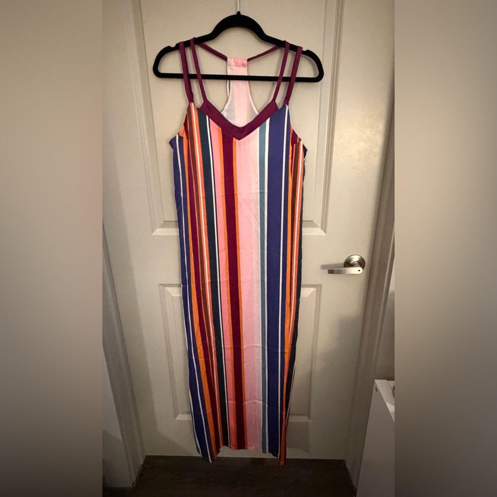 SheBird Savannah Strappy Striped Maxi Dress | Size 4